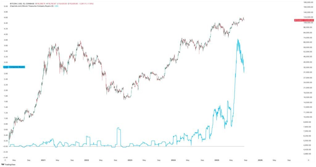 Bitcoin Treasury Demand slows as Ethereum and Altcoin buyers rise Bitcoin treasury demand slows as ethereum and altcoin buyers rise